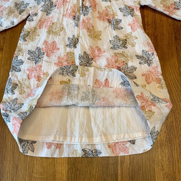 VELVETEEN Leaf Print Baby Dress Girls 6 Mos Autumn Leaves Fall Colors Cotton - Picture 5 of 7
